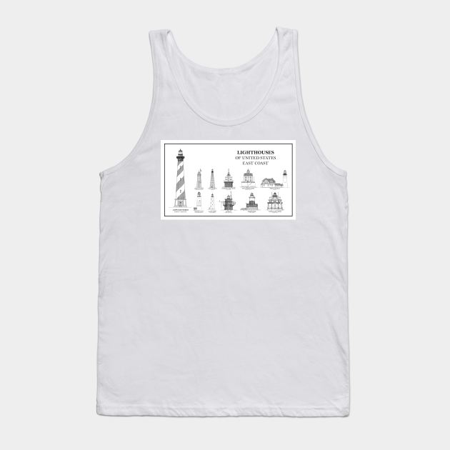 Lighthouses of United States of America - East Coast - B Tank Top by SPJE Illustration Photography